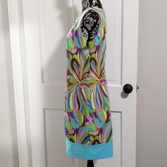 💜VTG Milly💜 - Multicolor Retro Floral Print Shift Dress - Picture 6 of 15